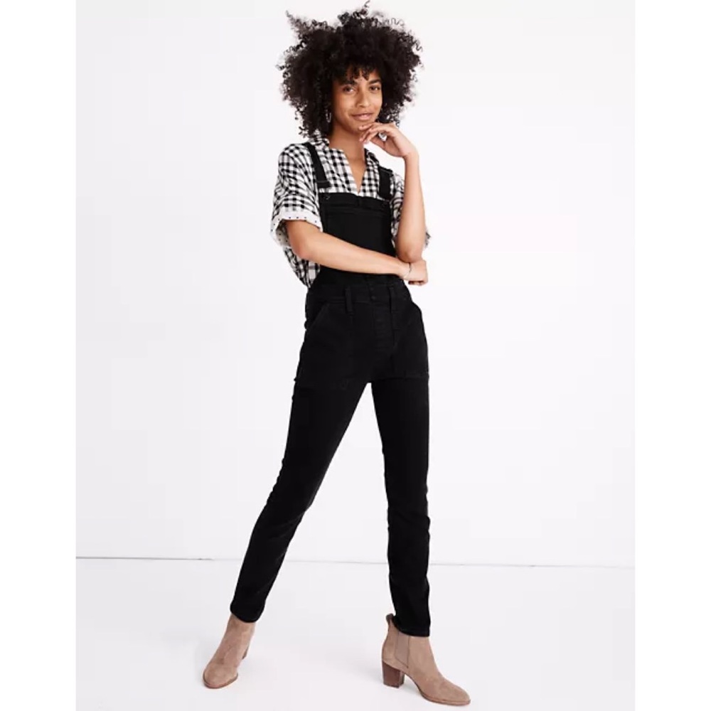 Madewell Black Skinny Overalls, Size XS